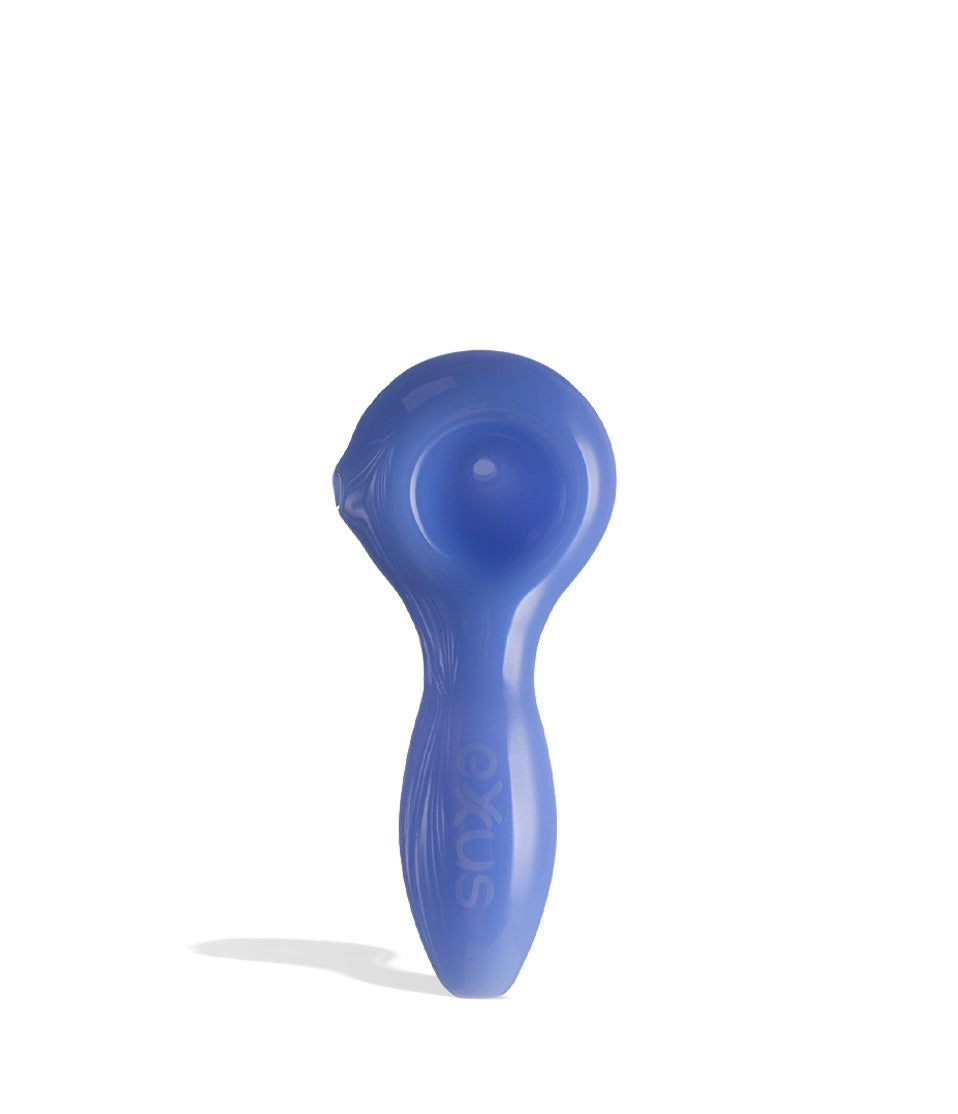 Blue Exxus Vape BUBL Hand Pipe Front View on White Background
