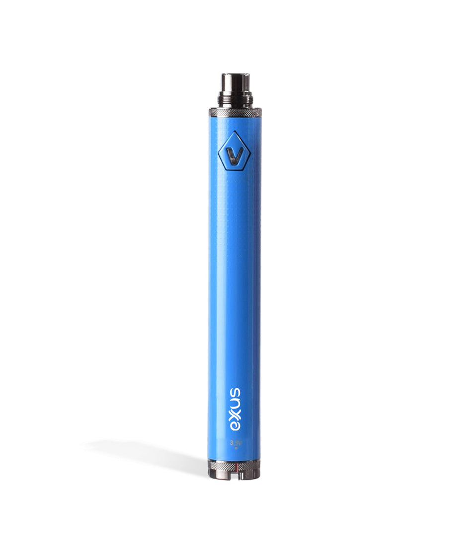 Blue Exxus Vape Spinner V2 Battery on white background